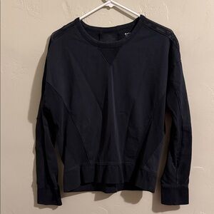 Athleta Black Long Sleeve Sweatshirt with Netting Sections Medium